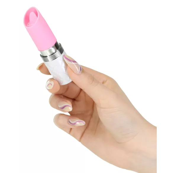 Pillow Talk Lusty - akkus, nyelves rúdvibrátor (fehér-pink)