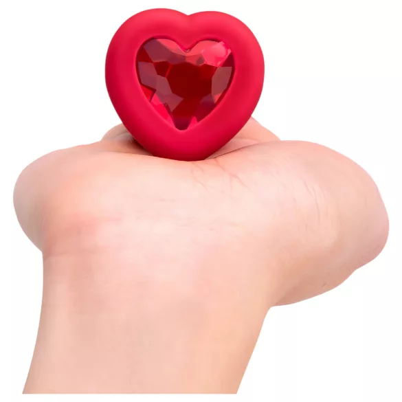 b-Vibe heart - akkus, rádiós anál vibrátor (piros)