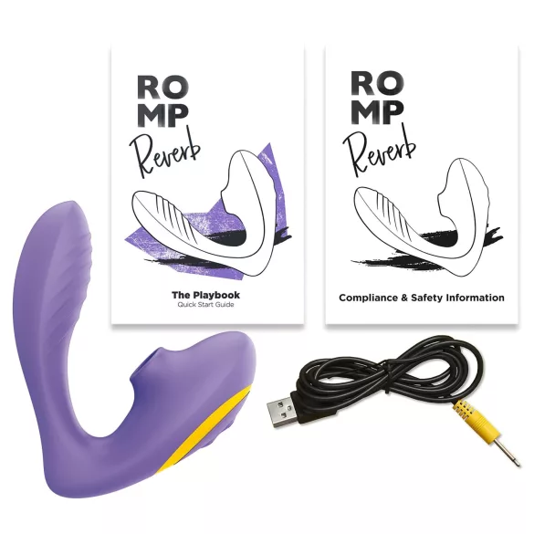 ROMP Reverb - léghullámos csiklóizgató és G-pont vibrátor (lila)
