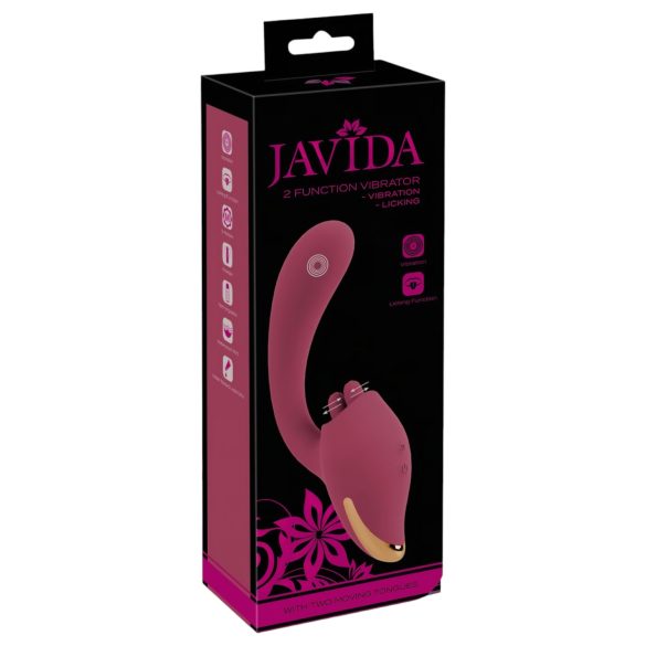 Javida - nyelves 2in1 vibrátor (piros)