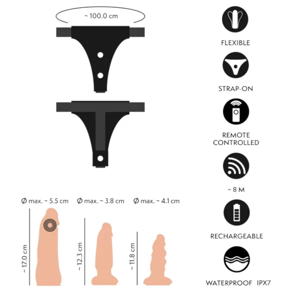 You2Toys - felcsatolható dildó szett (natúr)