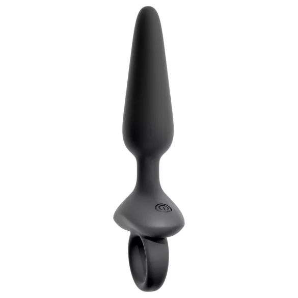 ANOS - vibrációs anál plug fogantyúval (fekete)