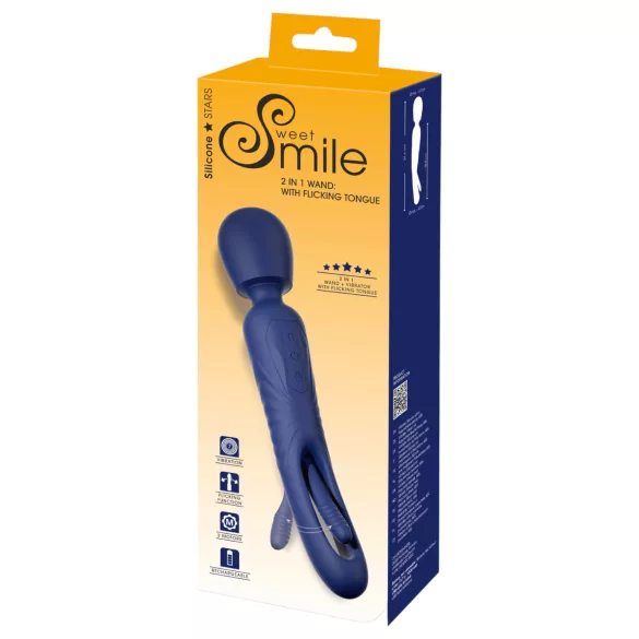 Smile - 2in1 nyelves masszírozó vibrátor (kék)