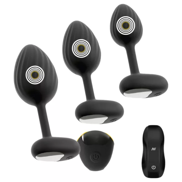 ANOS - vibrációs anál plug szett (fekete)