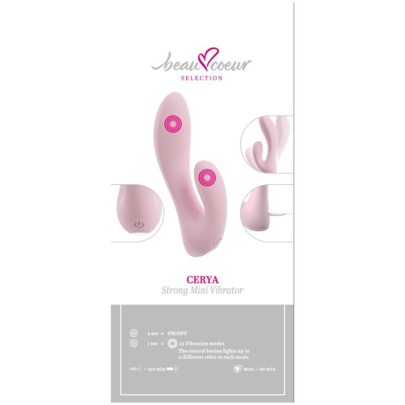 Beau Coeur Cerya - mini csiklókaros vibrátor (halvány pink)