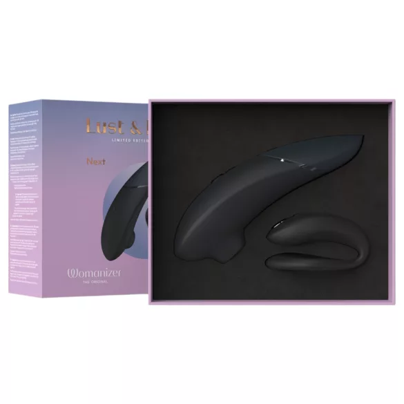Womanizer Lust&Luxury - csikló- és párvibrátor szett (fekete)