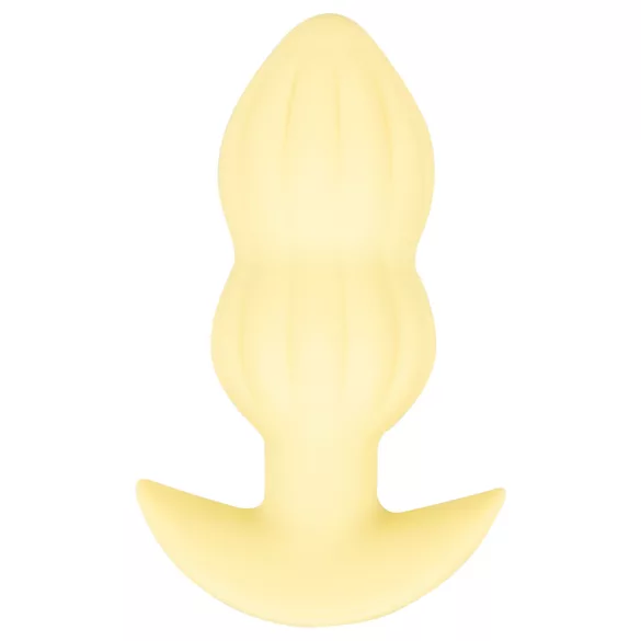 Cuties Mini - bordázott vibrációs anál plug (sárga)