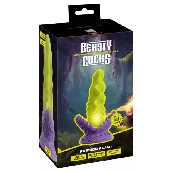 Beasty Cocks Passionate Plant - világító dildó (zöld)