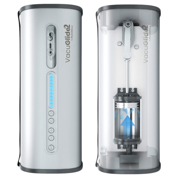 VacuGlide 2 - automata, hálózati férfi luxus maszturbátor (ezüst)