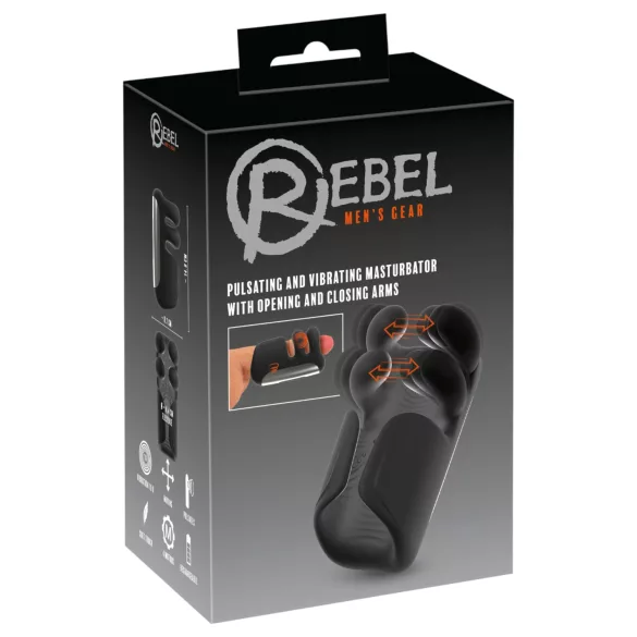 Rebel - lüktető, vibrációs maszturbátor férfiaknak (fekete)