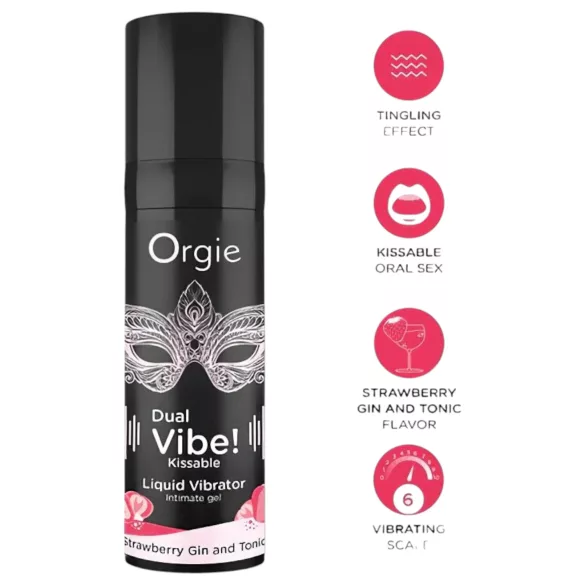 Orgie Dual Vibe - unisex folyékony vibrátor - Eper - Gin Tonic (15 ml)