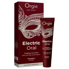   Orgie Electric Oral - bizsergető ajakfény orális szexhez, eper (10 ml)