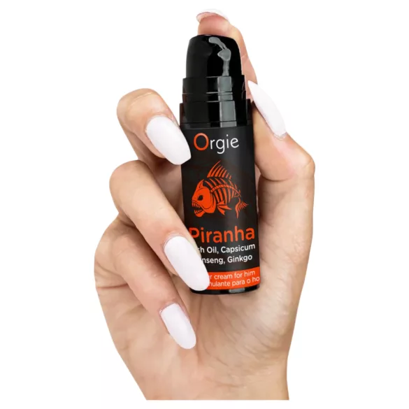 Orgie Piranha Power Cream – Stimuláló Potencianövelő Krém Férfiaknak (15 ml)