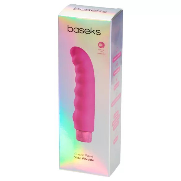 Baseks - hullámos vibrátor (rózsaszín) - 16 cm