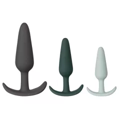   Amaysin - fekete-zöld szilikon anál plug szett kezdőknek (3 db)