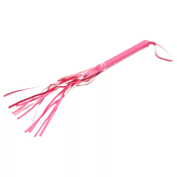 Műbőr BDSM korbács domina lovaglópálca (pink, 42 cm)