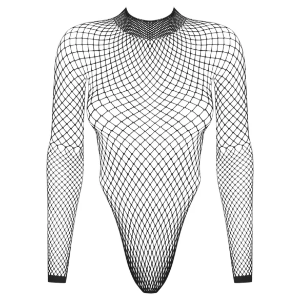 Obsessive - hosszú ujjú fekete necc body (S-L)