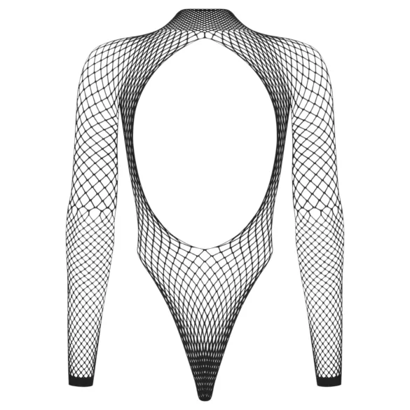 Obsessive - hosszú ujjú fekete necc body (S-L)