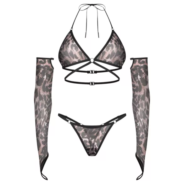 Obsessive Addia - leopárdmintás necc szett