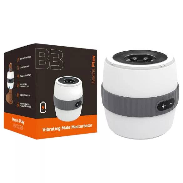 Erospace Men's Play - diszkrét vibrációs maszturbátor férfiaknak (fehér)