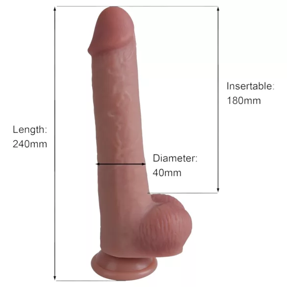Erospace Natural Play - szilikon dildó 24 cm (testszínű)