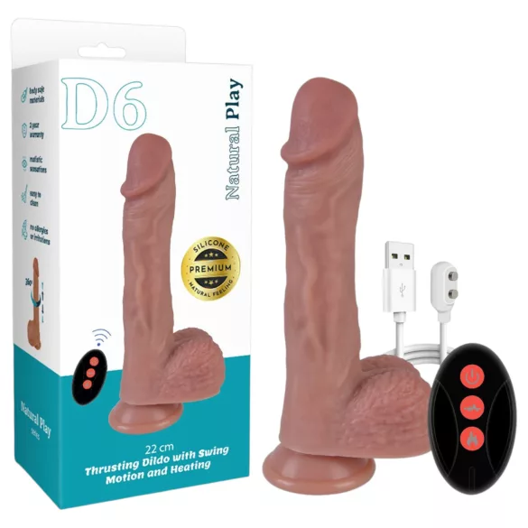 Erospace Natural Play - élethű lökő-forgó vibrátor (testszínű)