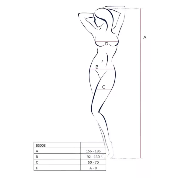 Passion BS008 - masnis fekete necc szett (S-L)