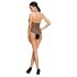 Passion BS087 - átlátszó necc body (fekete) - S-L