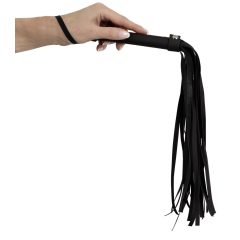 Flogger - bőr hatású minikorbács (fekete) - tasakban