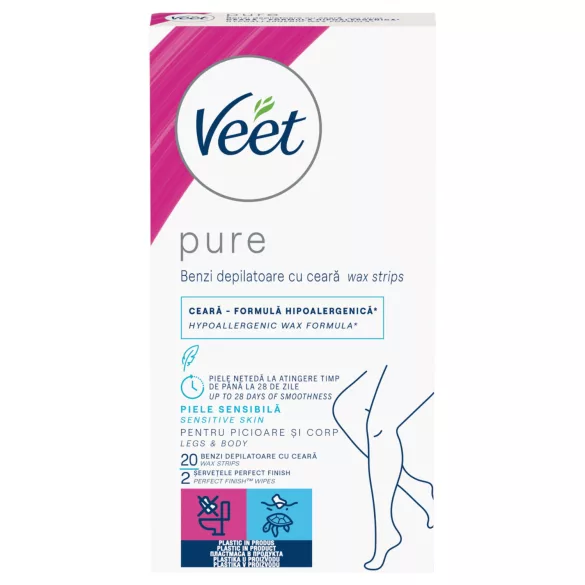 Veet Pure - gyantaszalagok lábra és testre - érzékeny bőrre (20 db)