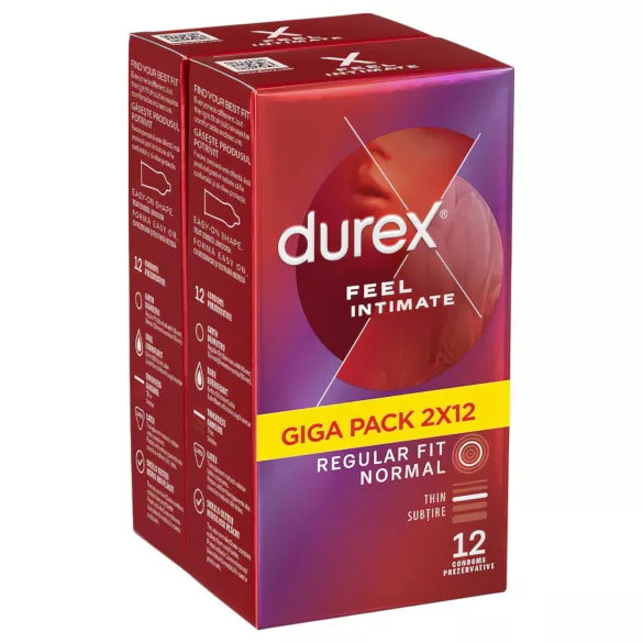 Durex Feel Intimate - vékonyfalú óvszer csomag (2x12 db)