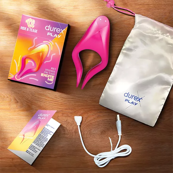 Durex Tease & Ride - Intim pont vibrátor (pink)