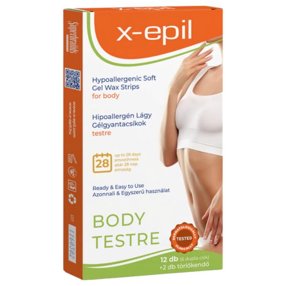 X-Epil - hipoallergén gélgyantacsíkok testre (12db)