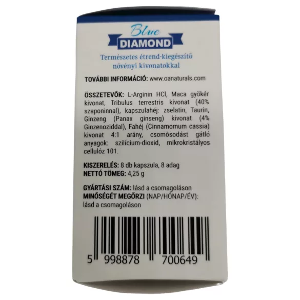Blue Diamond - természetes étrend-kiegészítő kapszula férfiaknak (8 db)