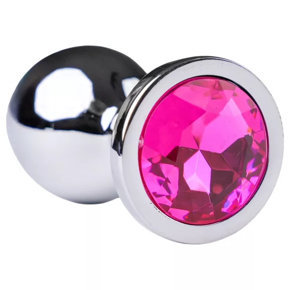 Desirel Pink Jewel M - anál plug (ezüst-pink)