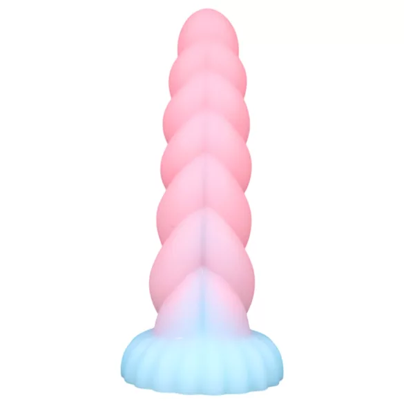 OgazR - világító unikornis dildó - 22 cm (szivárvány)