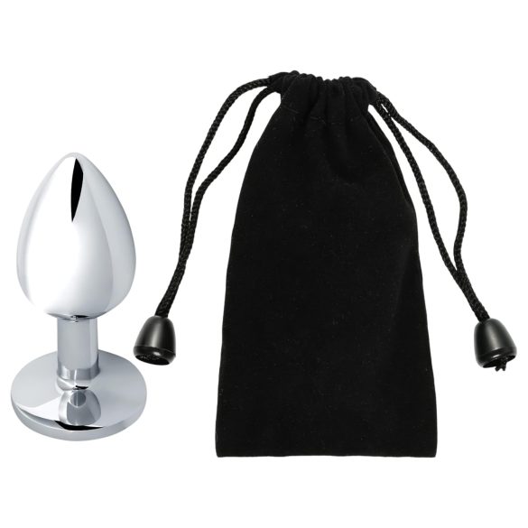 Sunfo - fém anál plug sárga kővel (ezüst)