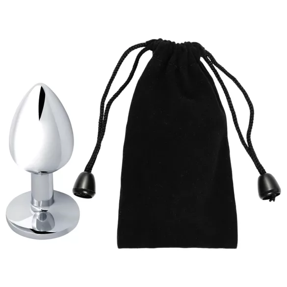 Sunfo - fém anál plug zöld kővel (ezüst)