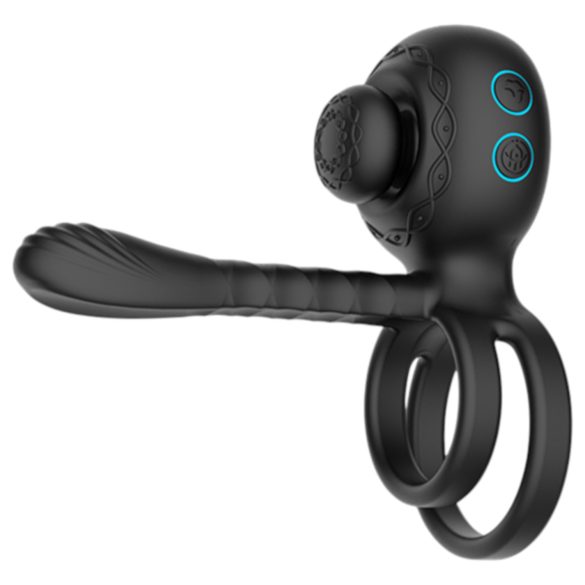 Biu-Biu - péniszgyűrű és párvibrátor (fekete)