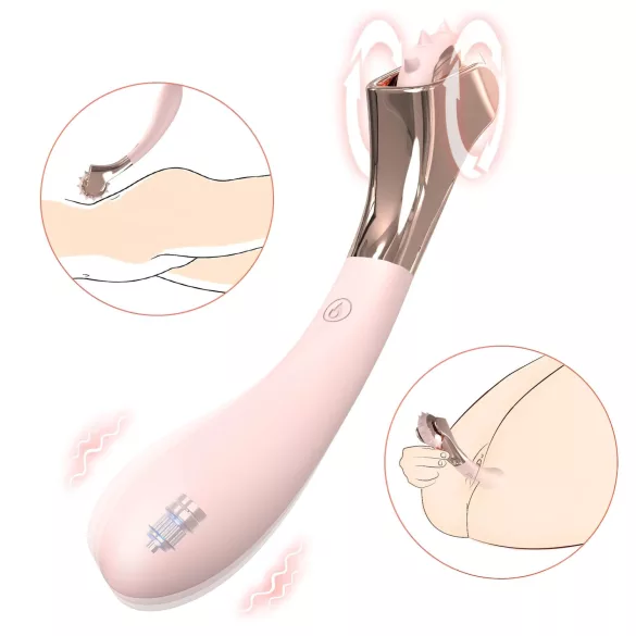 Sex HD - akkus, cseppálló vibrátor ingerkerékkel (pink)