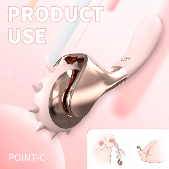 Sex HD - akkus, cseppálló vibrátor ingerkerékkel (pink)