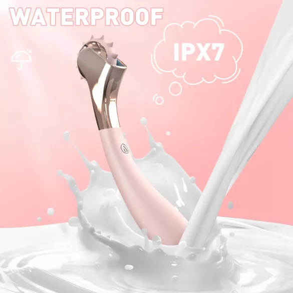 Sex HD - akkus, cseppálló vibrátor ingerkerékkel (pink)