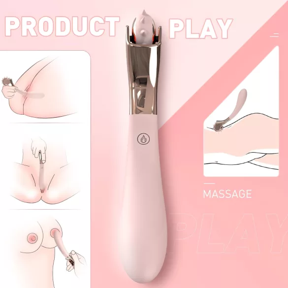 Sex HD - akkus, cseppálló vibrátor ingerkerékkel (pink)