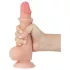 Sliding-Skin - tapadókorongos kétrétegű dildó - 19,5 cm (testszínű)
