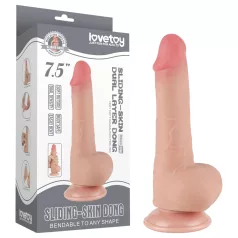   Lovetoy Sliding-Skin - herés kétrétegű dildó - 20cm (natúr)