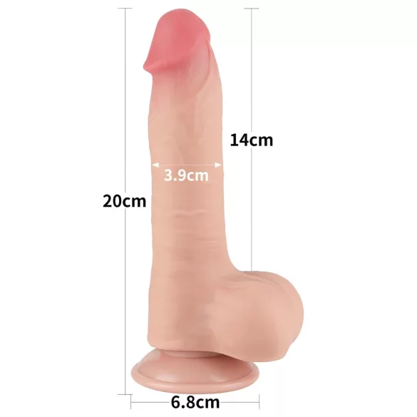 Lovetoy Sliding-Skin - herés kétrétegű dildó - 20cm (natúr)