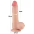 Lovetoy Sliding-Skin - herés kétrétegű dildó - 20cm (natúr)