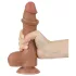 Lovetoy Sliding-Skin - herés kétrétegű dildó - 20,8cm (sötét natúr)