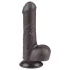 Lovetoy Sliding-Skin - herés kétrétegű dildó - 18,3cm (barna)