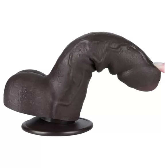 Lovetoy Sliding-Skin - herés kétrétegű dildó - 18,3cm (barna)